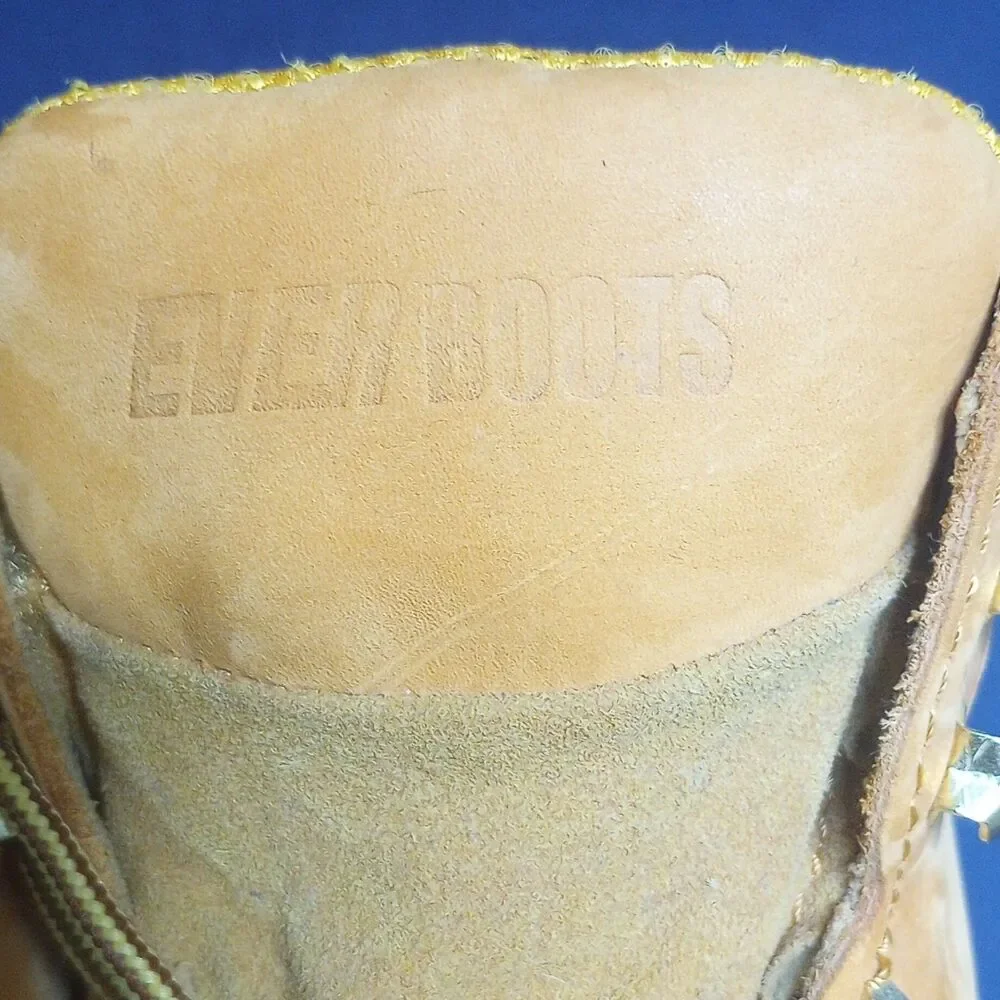 Ever Boots Men's Tan Leather Lace-Up Ankle Work Boots Round Toe US 8 M